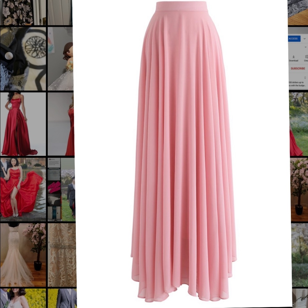🔺sold🔺Timeless chiffon maxi skirt in pink